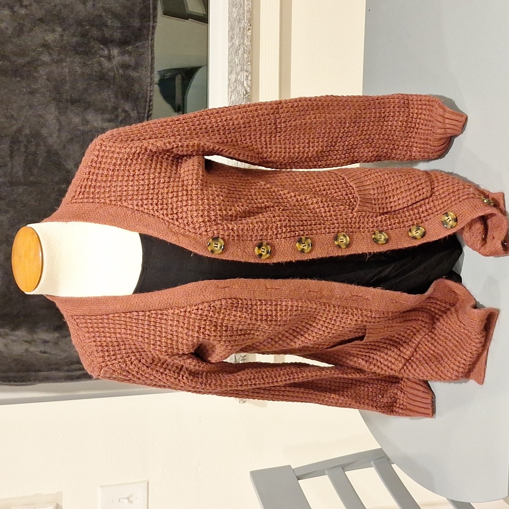 Rose button up sweater